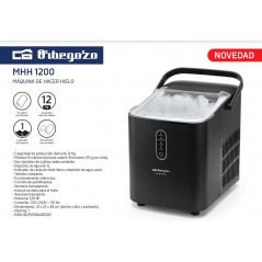 Máquina de gelo autolimpante portátil com alça, 8 cubos de gelo em formato de bala/6 a 8 minutos, 12 kg/24 h
