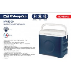 Nevera eléctrica portátil, 25 L de capacidad, potencia 60W, enfría y calienta, 46x40x32 cm