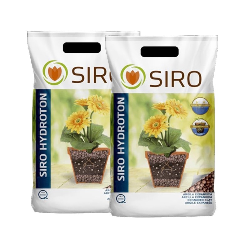 2 x Argila Expandida 45L. Solo para Solo e Plantas. Substrato de Bola de Drenagem para Vasos, Jardins e Plantações.