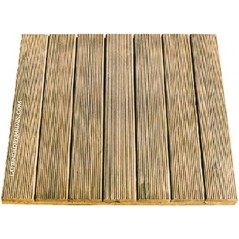 Dalle droite en bois de pin 50x50 cm et 32 mm, utilisée dans les patios, terrasses ou douches de piscine