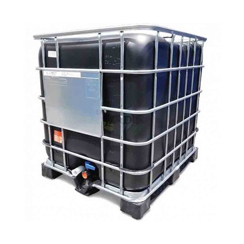 Contenitore per acqua piovana anti-UV nero - Serbatoio per acqua alimentare da 1000 litri, pallet in plastica, stoccaggio dell'a