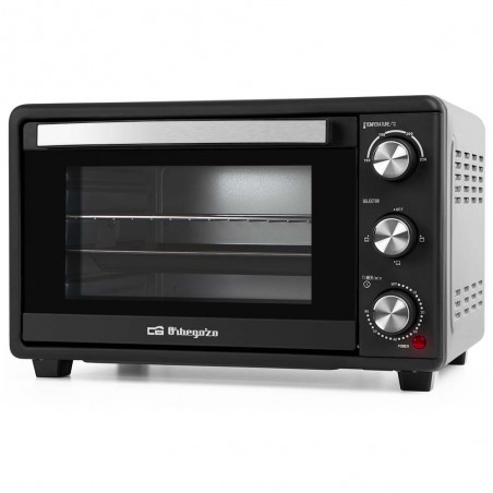 Forno elétrico de mesa de 25 litros, convecção de 1500 W, temporizador, seletor de temperatura, aquecimento superior e inferior