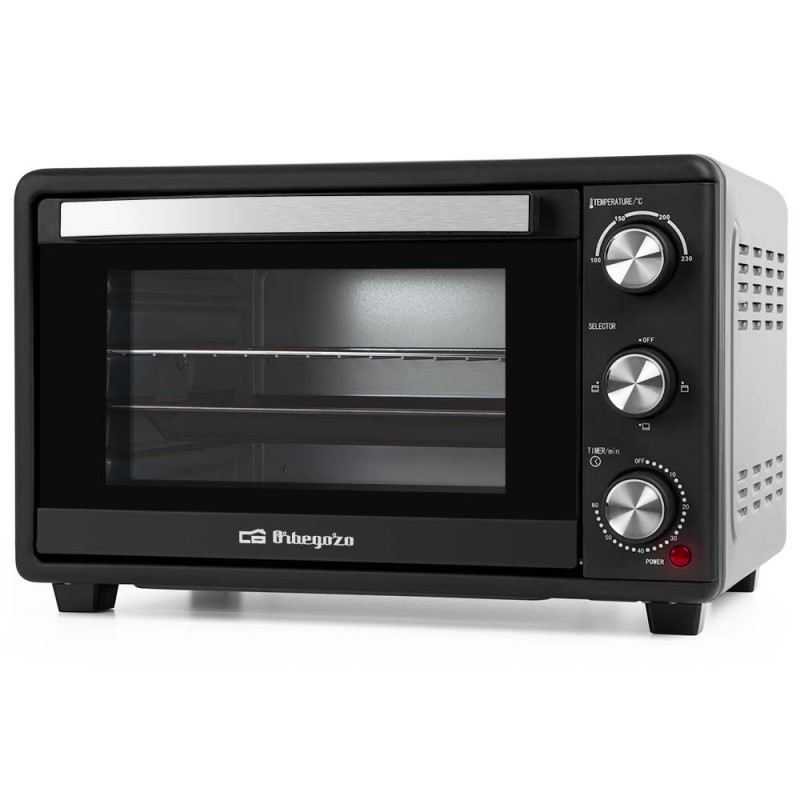 Forno elétrico de mesa Orbegozo de 25 litros. 1.500 W. Aquecimento superior e inferior.