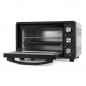 Forno elétrico de mesa de 25 litros, convecção de 1500 W, temporizador, seletor de temperatura, 47 x 38 x 29,5 cm, preto