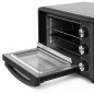 Forno elétrico de mesa de 25 litros, convecção de 1500 W, temporizador, seletor de temperatura, 47 x 38 x 29,5 cm, preto