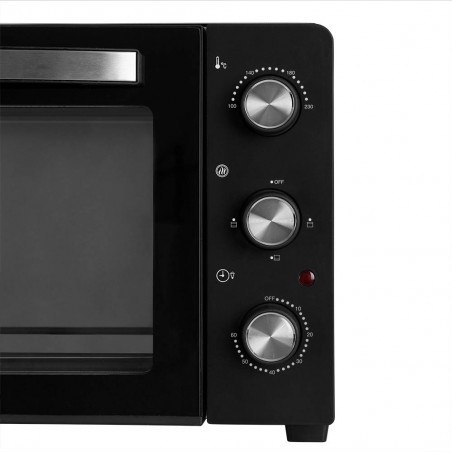 Forno elétrico Orbegozo HO300 de 30 litros. Potência: 1.500 W. Seletor de temperatura: 100 - 230 °C.