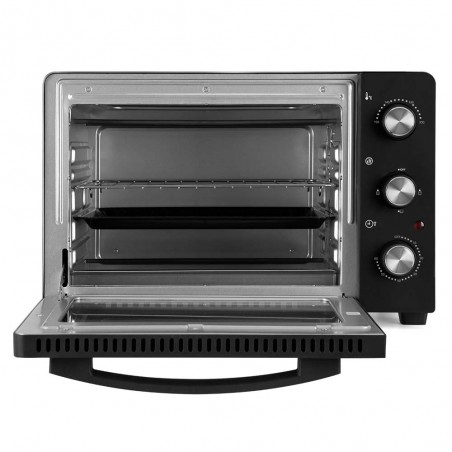 Forno elétrico Orbegozo HO300 de 30 litros. Potência: 1.500 W. Seletor de temperatura: 100 - 230 °C.
