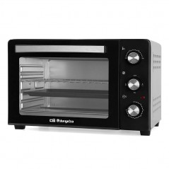 Forno elétrico Orbegozo HO300 de 30 litros. Potência: 1.500 W. Seletor de temperatura: 100 - 230 °C.