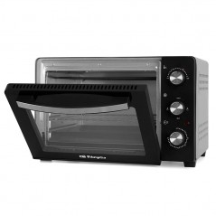 Forno elétrico de mesa de 30 litros, convecção de 1500 W, temporizador, seletor de temperatura, 49,7 x 32 x 41 cm