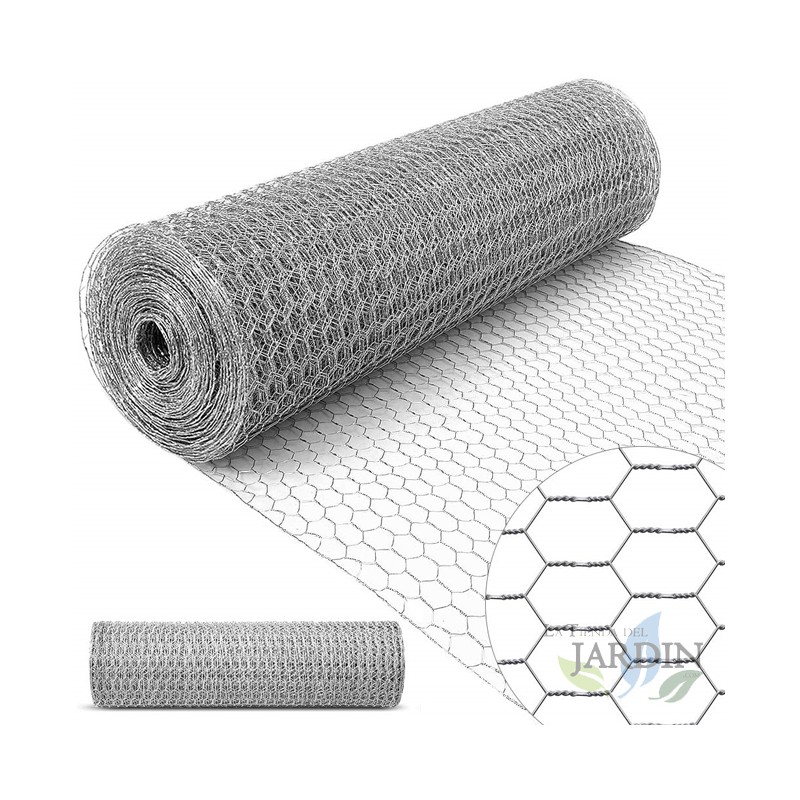 Tela metálica anti-torção hexagonal 1,5 x 10 m, quadrados de 19 mm para cercas, fazendas, animais