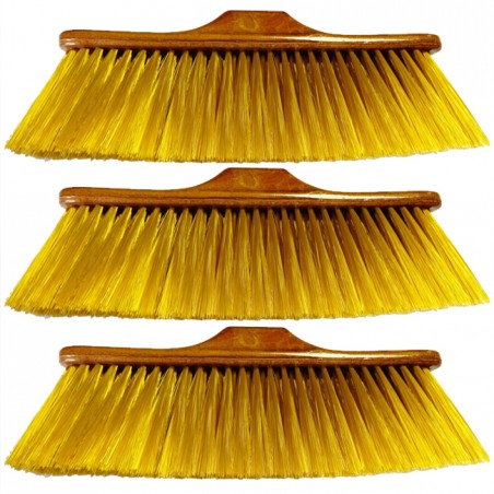 3 x Brosse à Balai pour surfaces délicates, brosse de balayage, poils doux, ne laisse aucune trace. Recommandé Parquet, 32x11x8 