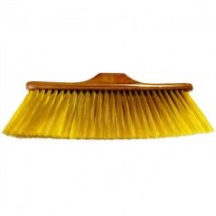 Balai pour surfaces délicates, brosse de balayage, poils souples, recommandé pour parquet, 32x11x8 cm + bâton jaune 140 cm