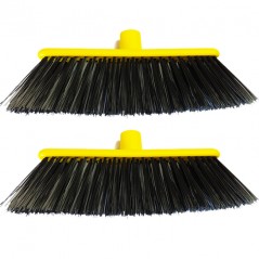 2 x Brosse à Balai de jardin spéciaux pour balayer le gazon artificiel, les tapis et l'extérieur, 33 x 15,5 x 11 cm, jaune