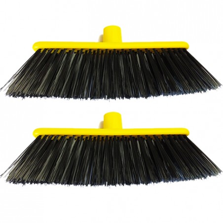 2 x Special Garden Broom for Sweeping Artificial Grass, Carpets and Outdoors, 33x15.5x11 cm, Yellow
