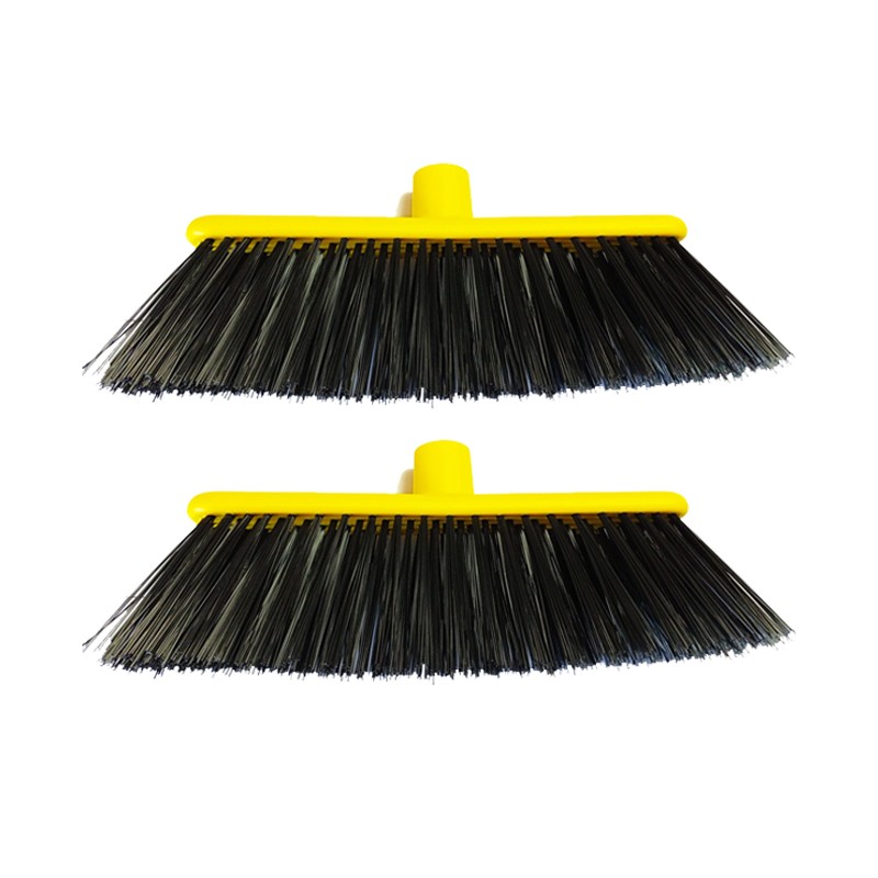 2 x Special Garden Broom for Sweeping Artificial Grass, Carpets and Outdoors, 33x15.5x11 cm, Yellow