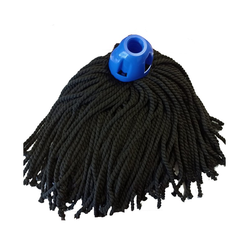 Mocio in microfibra con filo nero, filo universale, non graffia il pavimento, grande capacità di assorbimento Mocio in microfibra con filo nero, filo universale, non graffia il pavimento, grande capacità di assorbimento