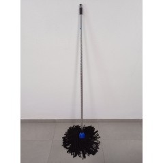 Balai microfibre MAX Pro avec fil noir + manche diamant 140 cm, filetage universel, ne raye pas le sol, sols lisses et non rugue