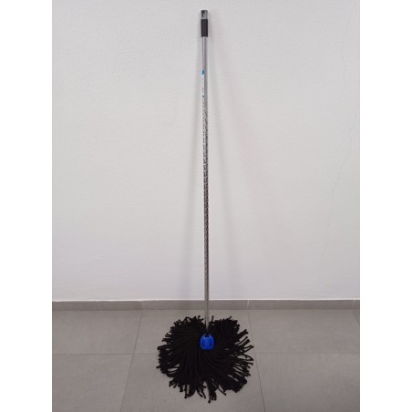 MAX Pro Mikrofaser-Mopp mit schwarzem Faden + 140 cm Diamantgriff, Universalfaden, verkratzt den Boden nicht, glatte, nicht raue