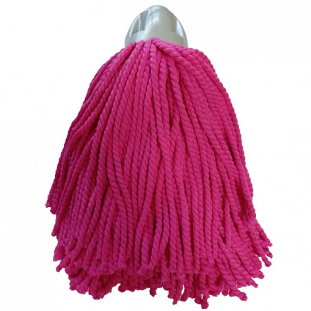 MAX Pro Mikrofaser-Mopp mit rosa Faden + gelbem Griff 140 cm, Universalfaden, verkratzt den Boden nicht, glatte, nicht raue Böde