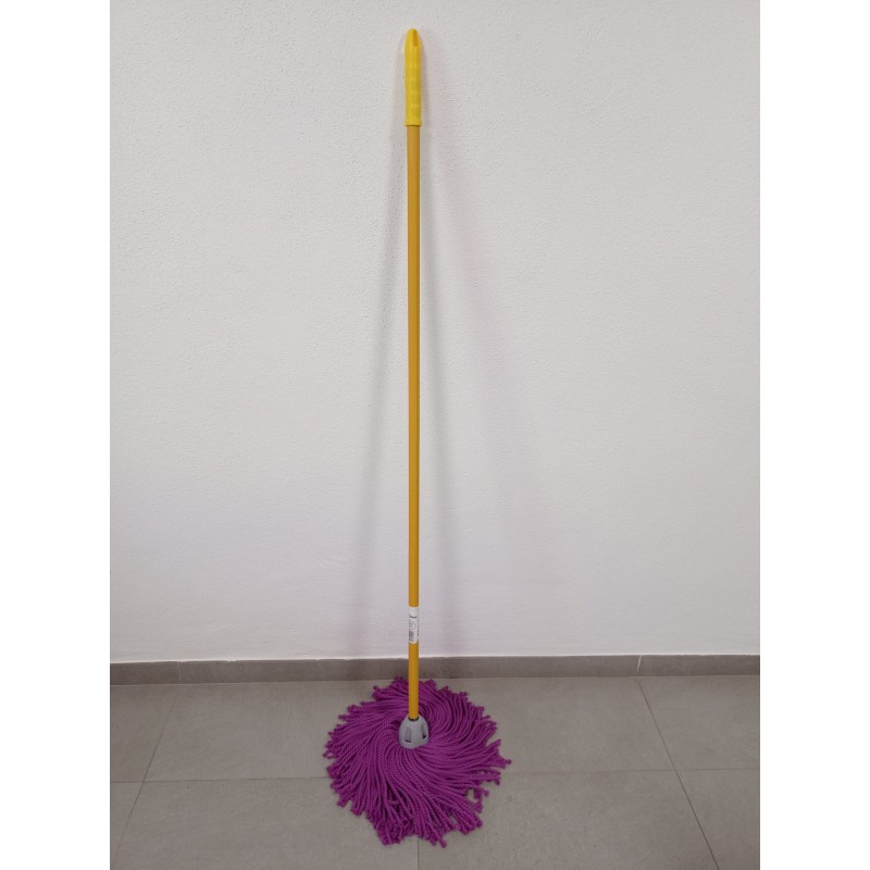 Balai microfibre MAX Pro avec fil violet + bâton jaune 140 cm, fil universel, ne raye pas le sol, sols lisses et non rugueux Balai microfibre MAX Pro avec fil violet + bâton jaune 140 cm, fil universel, ne raye pas le sol, sols lisses et non rugueux