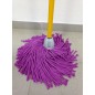 Schleife Bodenwischer Mikrofasermopp mit violettem Faden + Besenstiel 140 cm Schleife Bodenwischer Mikrofasermopp mit violettem Faden + Besenstiel 140 cm