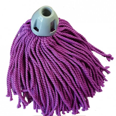 MAX Pro Mikrofaser-Mopp mit violettem Faden + gelbem Griff 140 cm, Universalfaden, verkratzt den Boden nicht, glatte, nicht raue