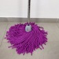 Schleife Bodenwischer Mikrofasermopp mit violettem Faden + Besenstiel 140 cm