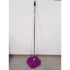 Mop de microfibra MAX Pro com fio roxo + cabo de diamante 140 cm, fio universal, não risca o chão, pisos lisos e não ásperos