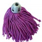 Schleife Bodenwischer Mikrofasermopp mit violettem Faden + Besenstiel 140 cm