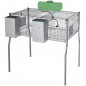 Gabbia per conigli zincata con tramogge e abbeveratoi, 2 scomparti, pavimento in metallo, 105x62x99 cm Gabbia per conigli zincata con tramogge e abbeveratoi, 2 scomparti, pavimento in metallo, 105x62x99 cm