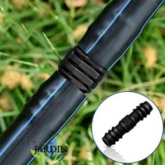 Pack Accesorios para Tuberia Riego por Goteo 16 mm negro: 10 Te + 10 Codo + 5 Enlace + 2 Tapón