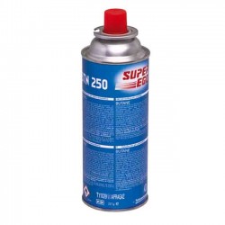 4 x Cartuchos de Gas Butano SuperEgo 220g para Hornillos Quemadores, Cartucho de Gas para Camping 250, Bombonas