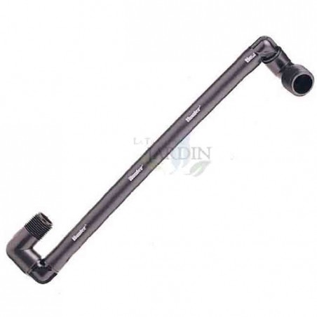 Codo articulado 30 cm 1/2" x 1/2" para difusores y aspersores, conexión flexible en riego por aspersión