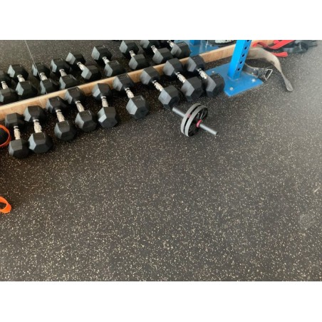 Gym Rubber Flooring 1.2 x 10 Meters, Thickness 4 mm, Black Color