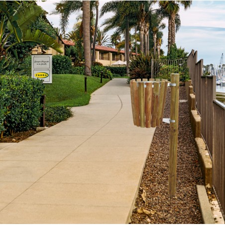 Cazorla Waste Bin Made of Wood, Includes a 150 cm Solid Base, 150x40x47.5 cm