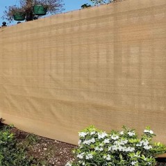 Maille d'ombrage 1 x 50 mètres, beige, dissimulation à 95% pour jardins, terrasses et délimitation de parcelles