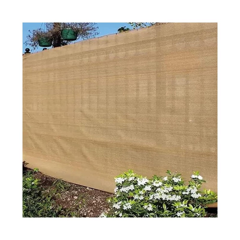 Maille d'ombrage 1 x 50 mètres, beige, dissimulation à 95% pour jardins, terrasses et délimitation de parcelles