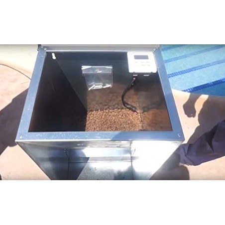 Automatic feeder for dogs, cats, and pets, 20 liters for feeding, galvanized feeder, 31 x 26 x 61 cm