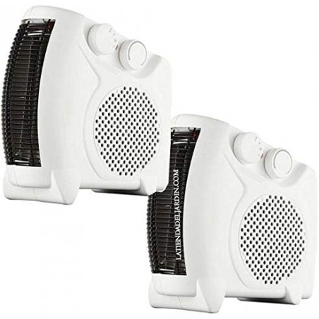 2 x Electric Heater with Two Heat Levels and Cold Air Fan Mode, 1000W-2000W, ET-TV05 White