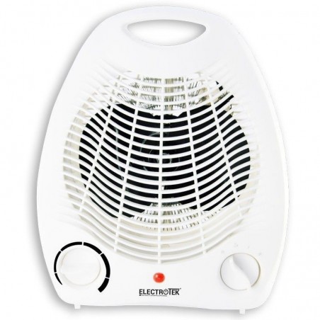 Calefactor eléctrico con dos niveles de calor y modo de ventilación de aire frío, 1000W-2000W, ET-TV06, blanco