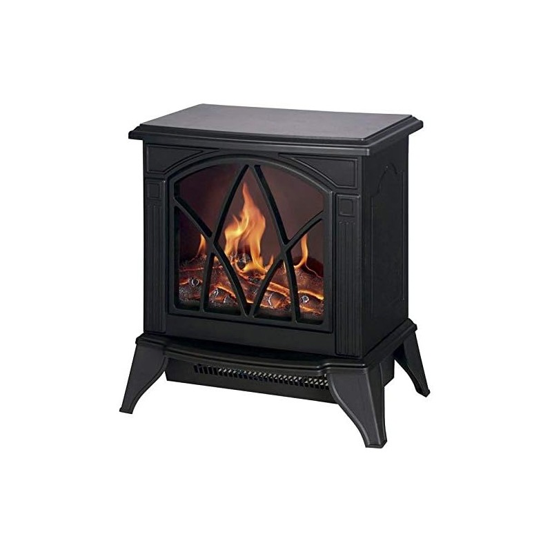 Chimenea Eléctrica 900W-1800W Efecto Llama con Dos Nivelesde Calor, 40x27x44 cm, negro