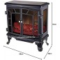 Camino Elettrico con effetto Fiamma e Termostato. 2 impostazioni di temperatura 1000W - 2000W. 70x36x66cm, Nero Camino Elettrico con effetto Fiamma e Termostato. 2 impostazioni di temperatura 1000W - 2000W. 70x36x66cm, Nero