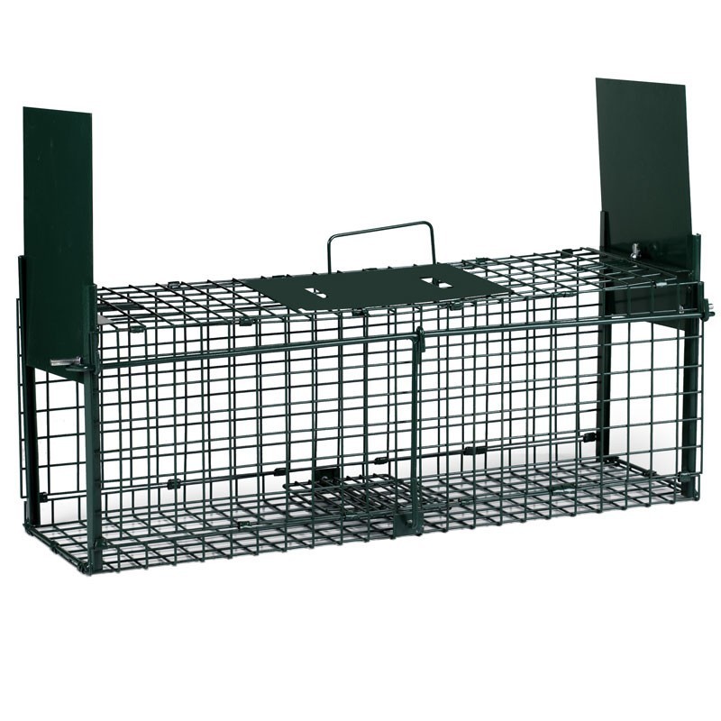 Piège Vivant Réutilisable 61x20x24 cm Piège d'animaux Cage avec 2 entrées pour Martres,Chats,Renards,Raton Laveur Piège Vivant Réutilisable 61x20x24 cm Piège d'animaux Cage avec 2 entrées pour Martres,Chats,Renards,Raton Laveur