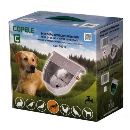 Trinkbrunnen aus Hochdruckaluminium für Hunde und Tiere, 18x22x13 cm. Kann an der Wand befestigt werden