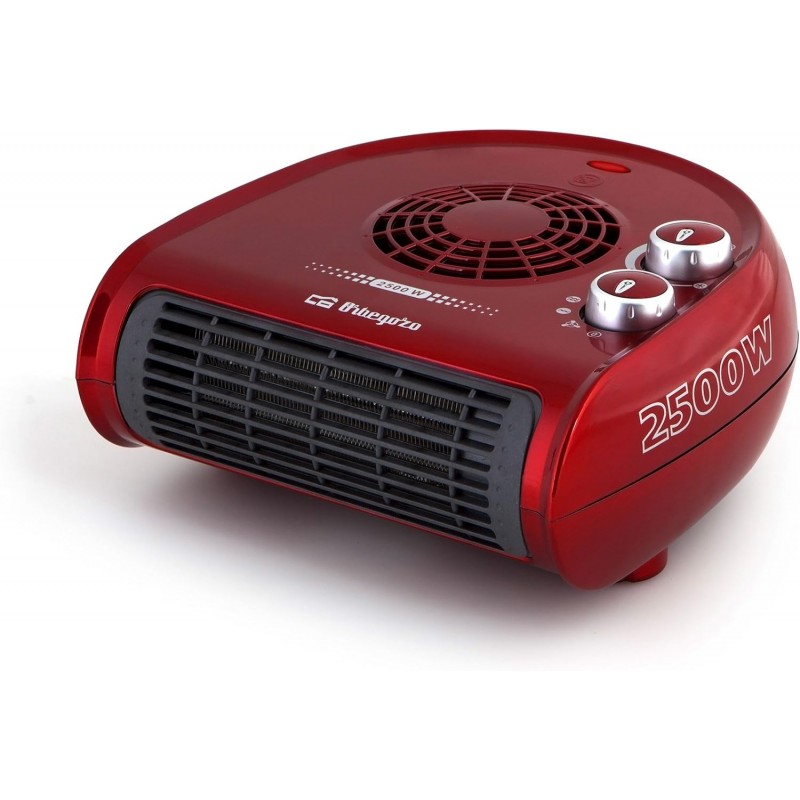 Radiateur soufflant 2500W Orbegozo. Sélecteur rotatif à trois positions, rouge Radiateur soufflant 2500W Orbegozo. Sélecteur rotatif à trois positions, rouge