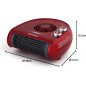 Calefactor horizontal Orbegozo FH5033. Dos niveles de potencia: 1250W-2500W. Color Rojo. Selector rotativo de tres posiciones.