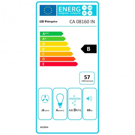 Campana Extractora de Cocina Orbegozo Inox 190W. Iluminación LED. Potencia Ajustable. Acero Inoxidable 52x29,6x25,4 cm