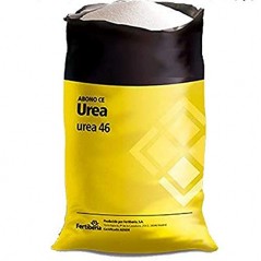 Fertilizante nitrogenado UREIA 46%, 1 kg. Utilizado em todas as culturas, com rápido crescimento e maior coloração das plantas.