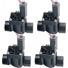 4 x Électrovanne d'arrosage Hunter PGV-101, 24V 1'' avec régulateur de flux, pour les programmeurs à piles