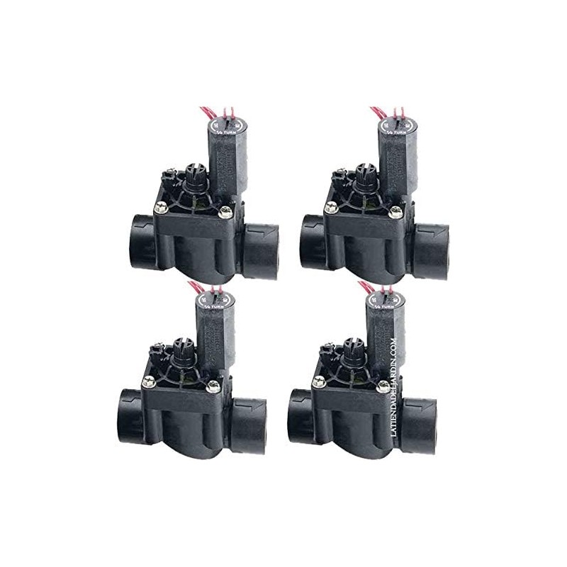 4 x Électrovanne d'arrosage Hunter PGV-101, 24V 1'' avec régulateur de flux, pour les programmeurs électriques